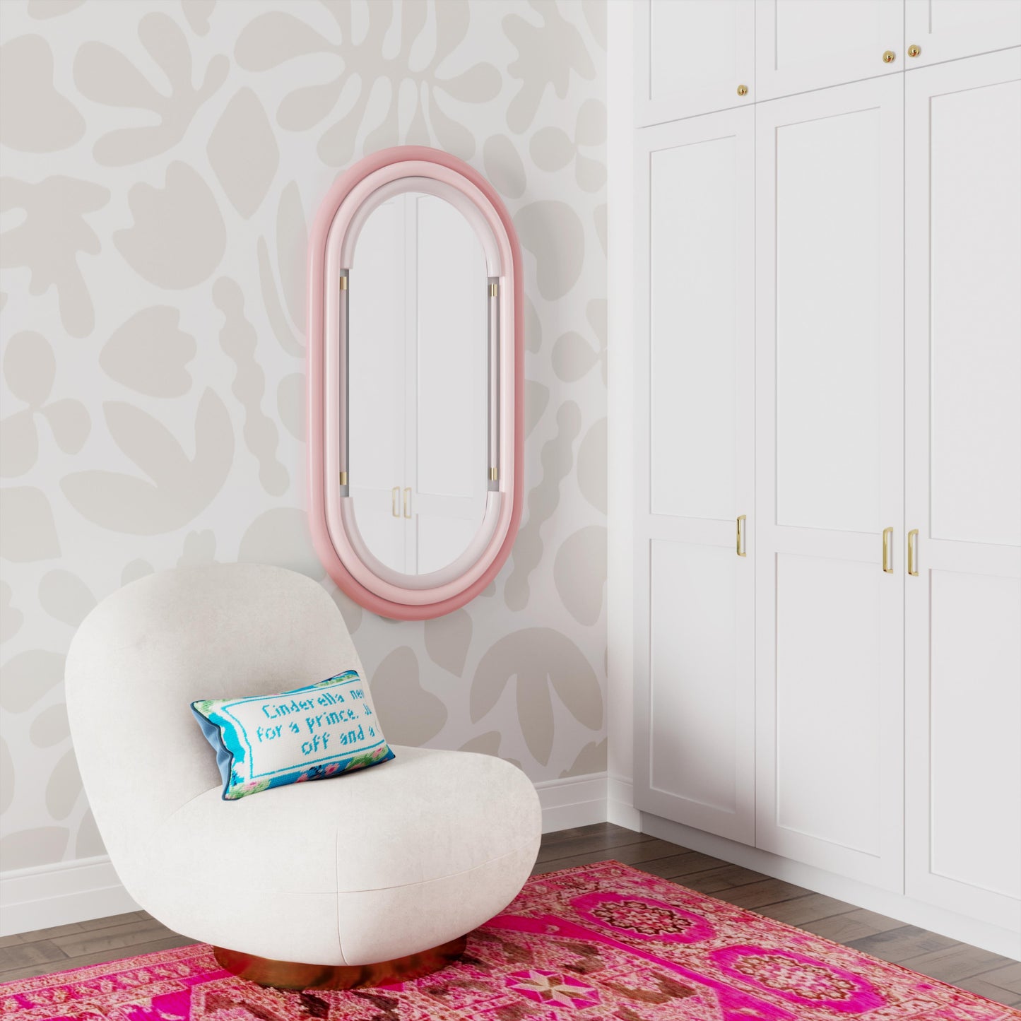 samara wall mirror in pink