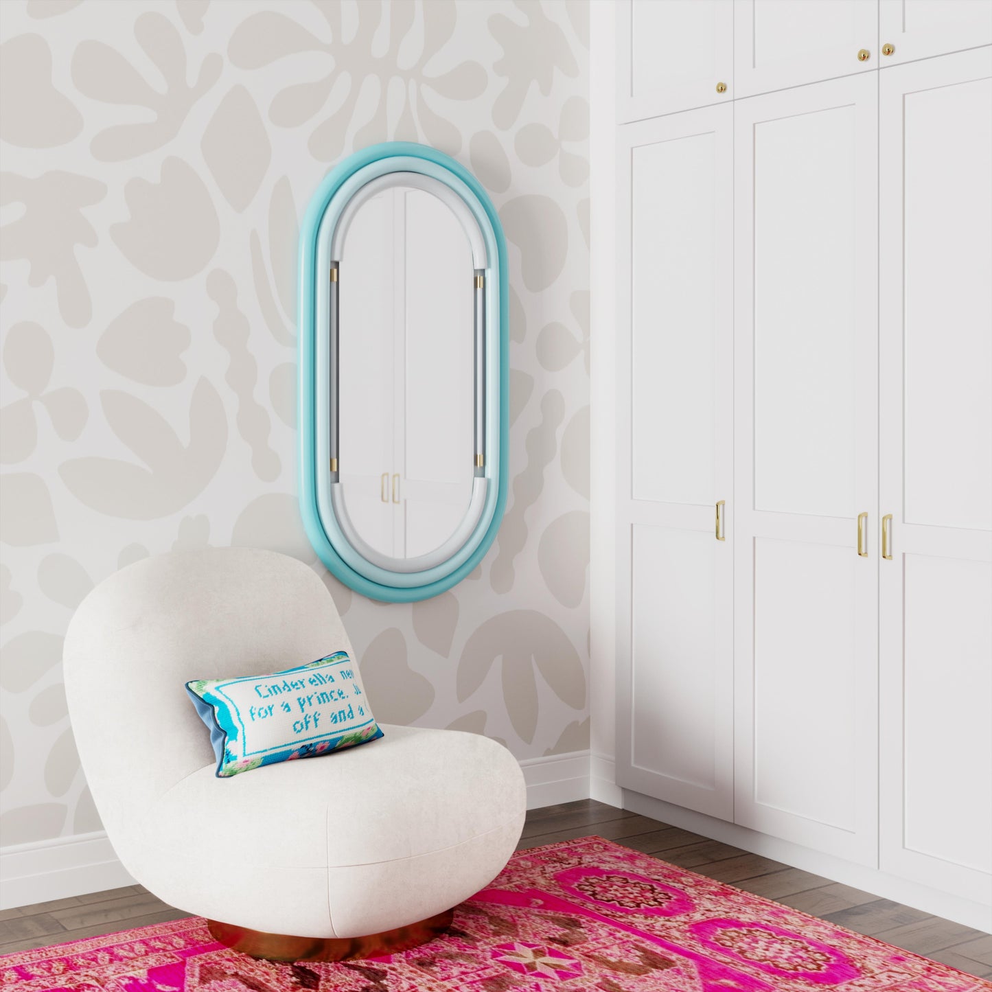 samara wall mirror in blue