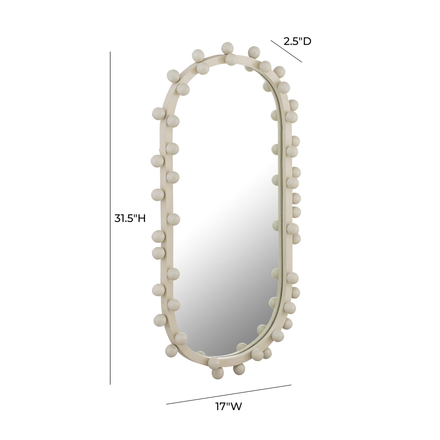 trident ivory oval wall mirror