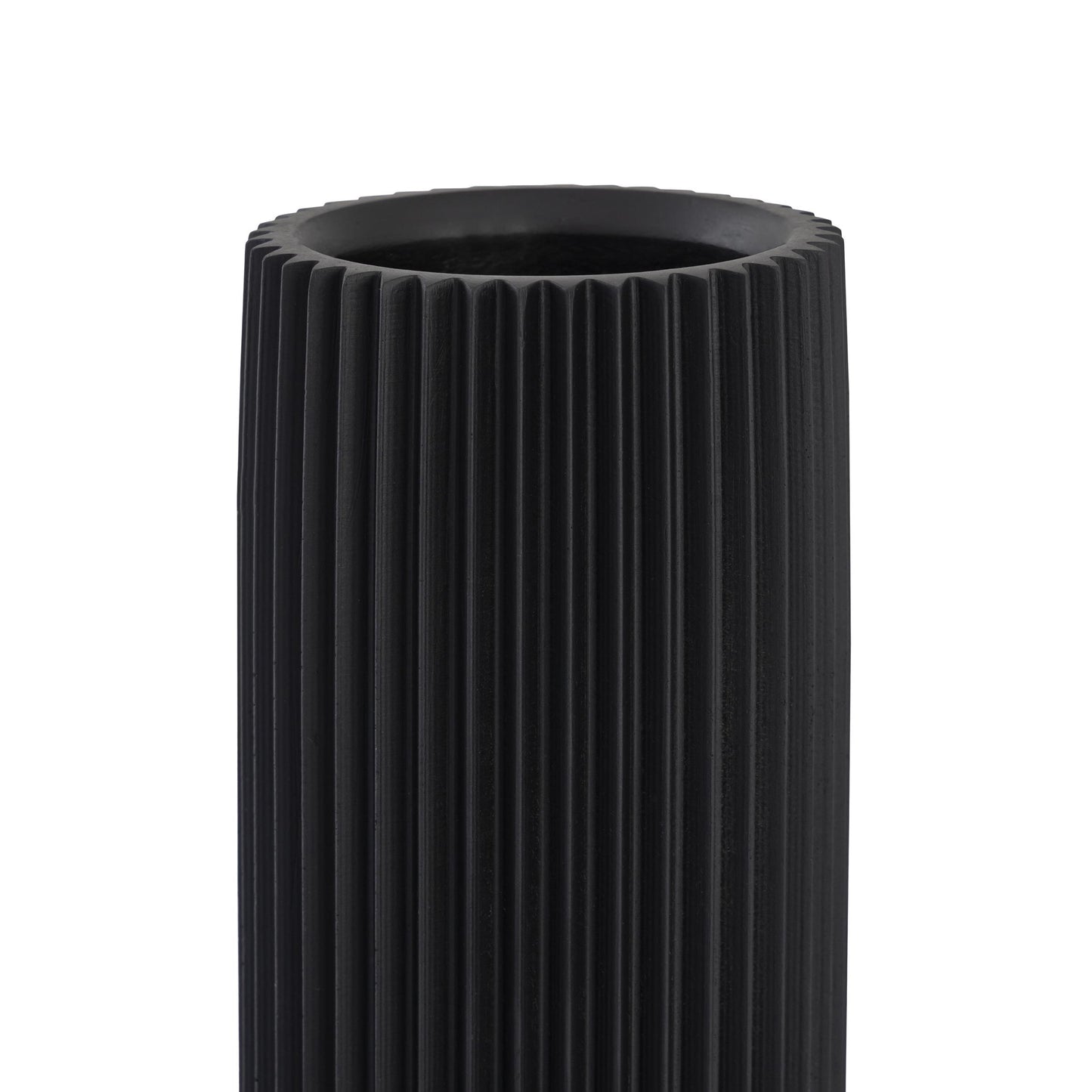 lips black concrete table vase
