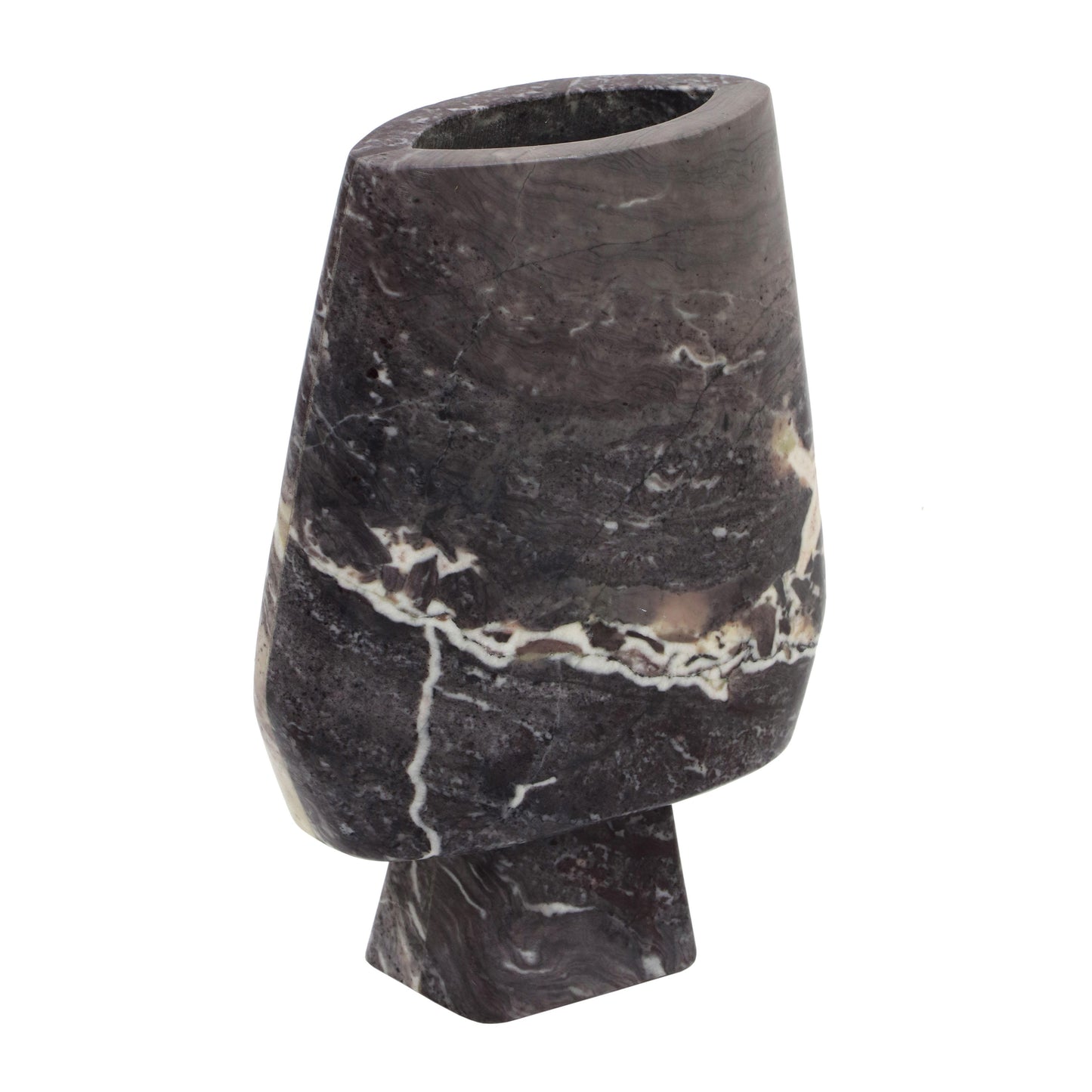 positano grey marble vase - large