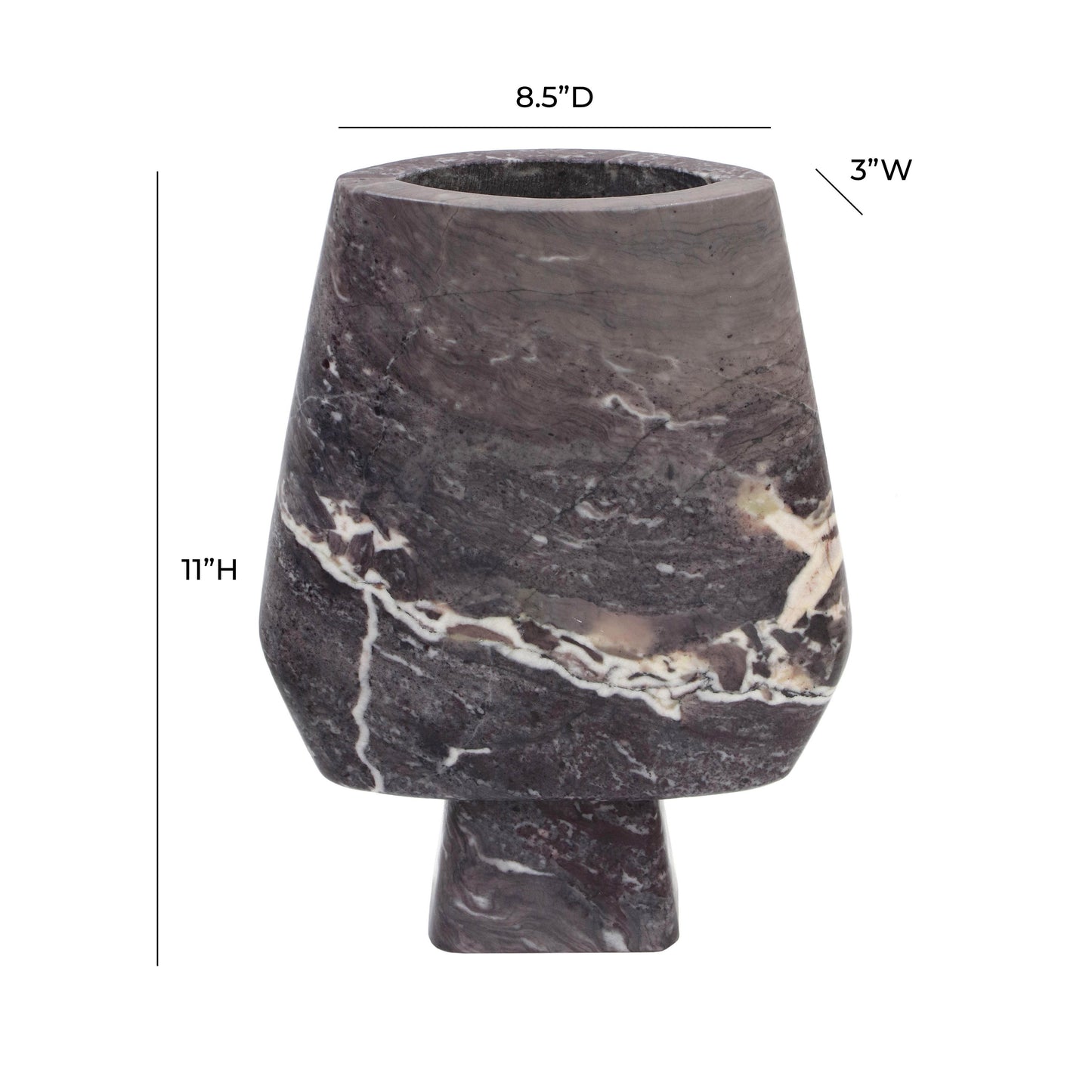 positano grey marble vase - large