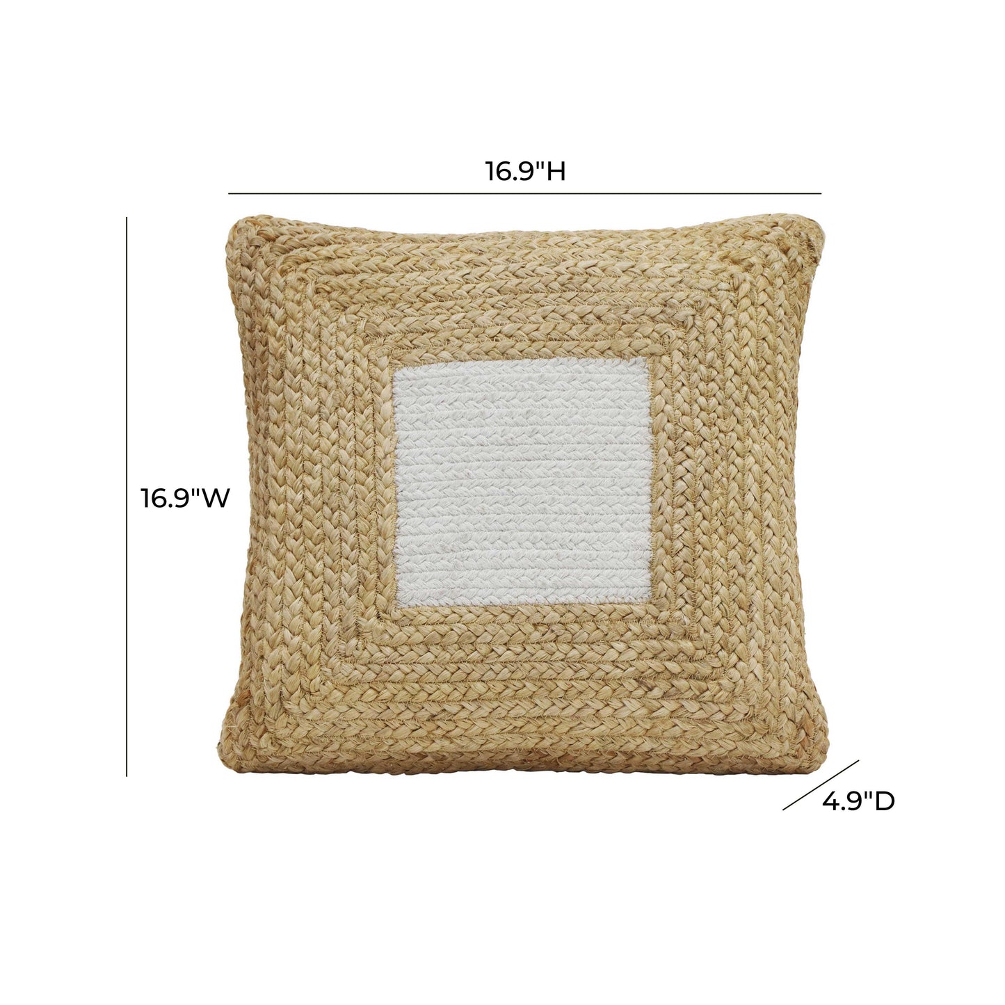 stella mind white square accent pillow