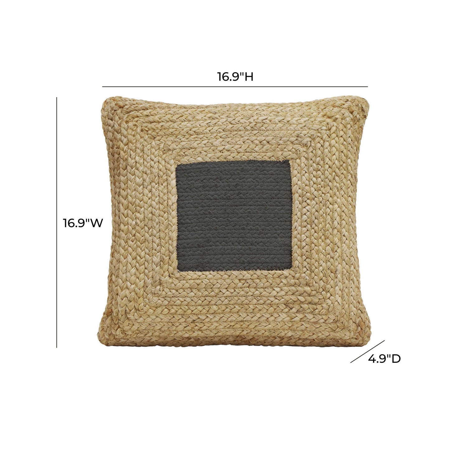 stella mind black square accent pillow