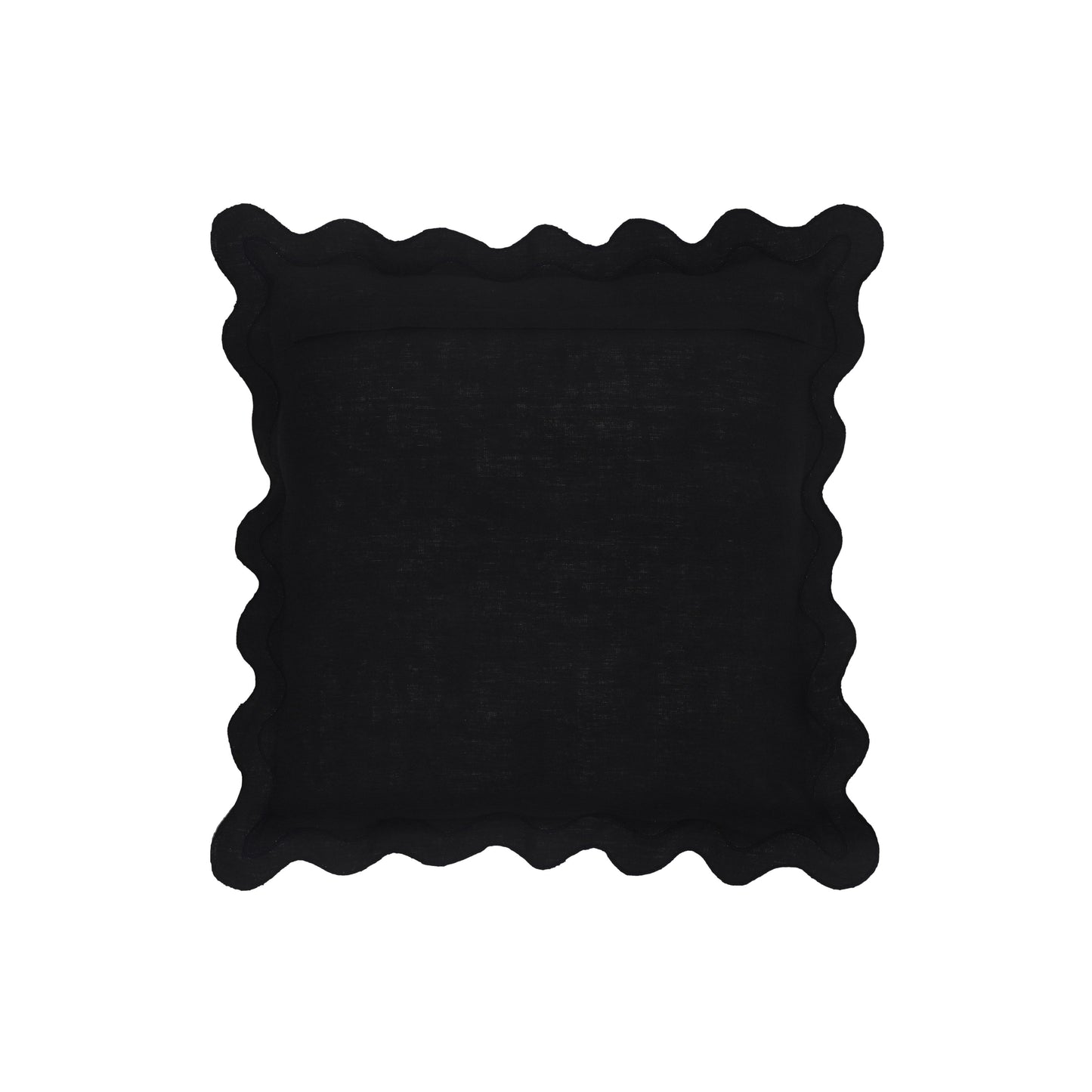 bari edge black and white cotton velvet throw pillow