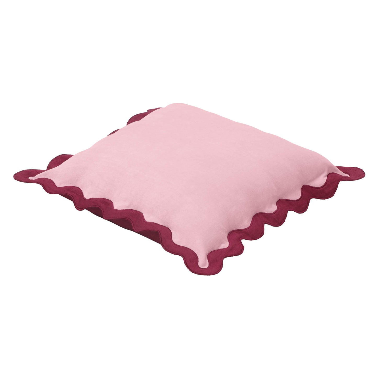 bari edge magenta and pink cotton velvet throw pillow