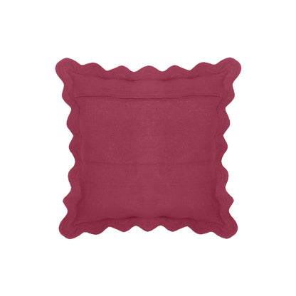 Bari Edge Magenta and Pink Cotton Velvet Throw Pillow