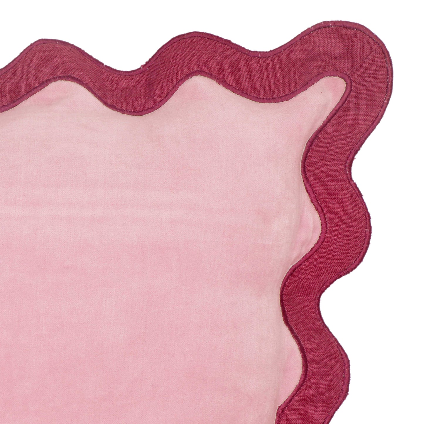 bari edge magenta and pink cotton velvet throw pillow