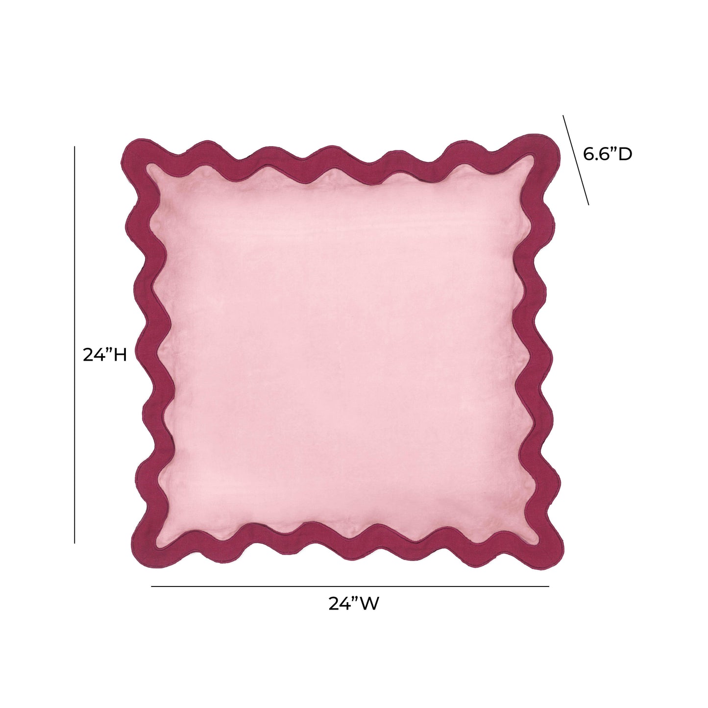 bari edge magenta and pink cotton velvet throw pillow
