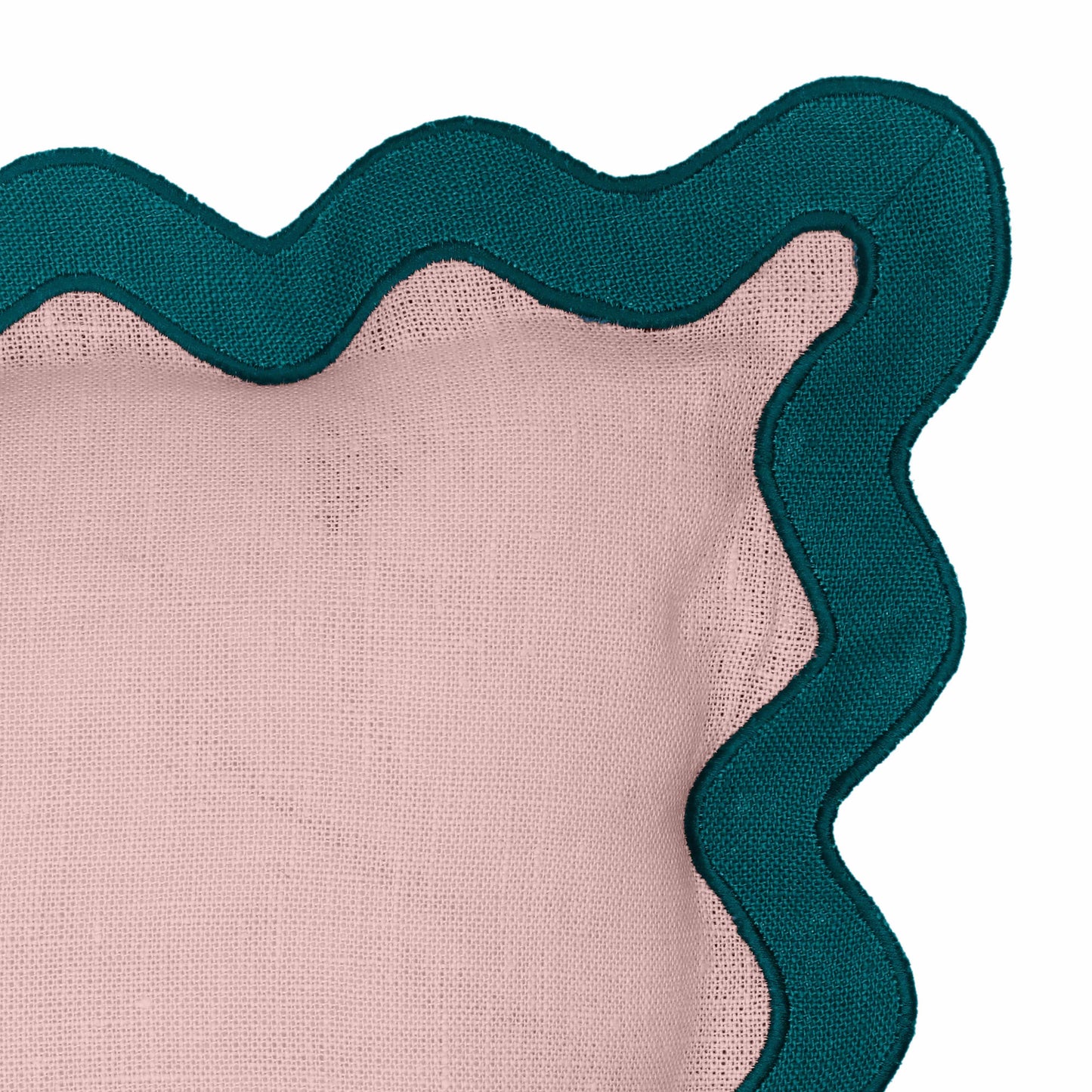 bari edge blue and pink linen throw pillow