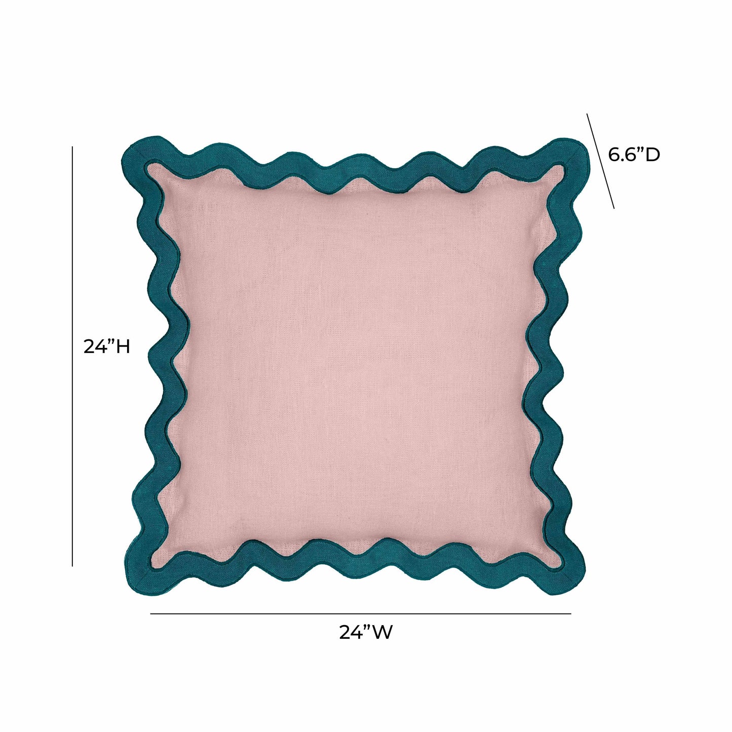 bari edge blue and pink linen throw pillow