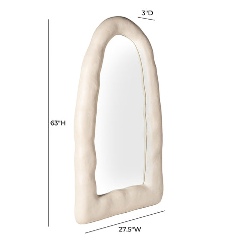 Lucienne Marais 32"X64" Cream Textured Small Floor Mirror - image 6
