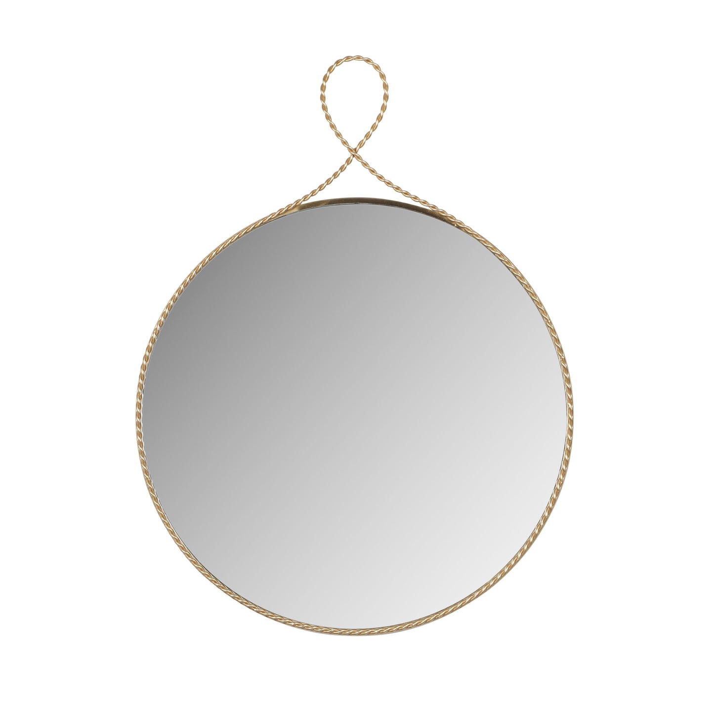 manu braided brass round wall mirror