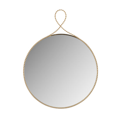 Manu Braided Brass Round Wall Mirror