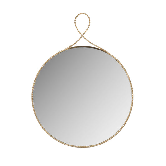 Manu Braided Brass Round Wall Mirror