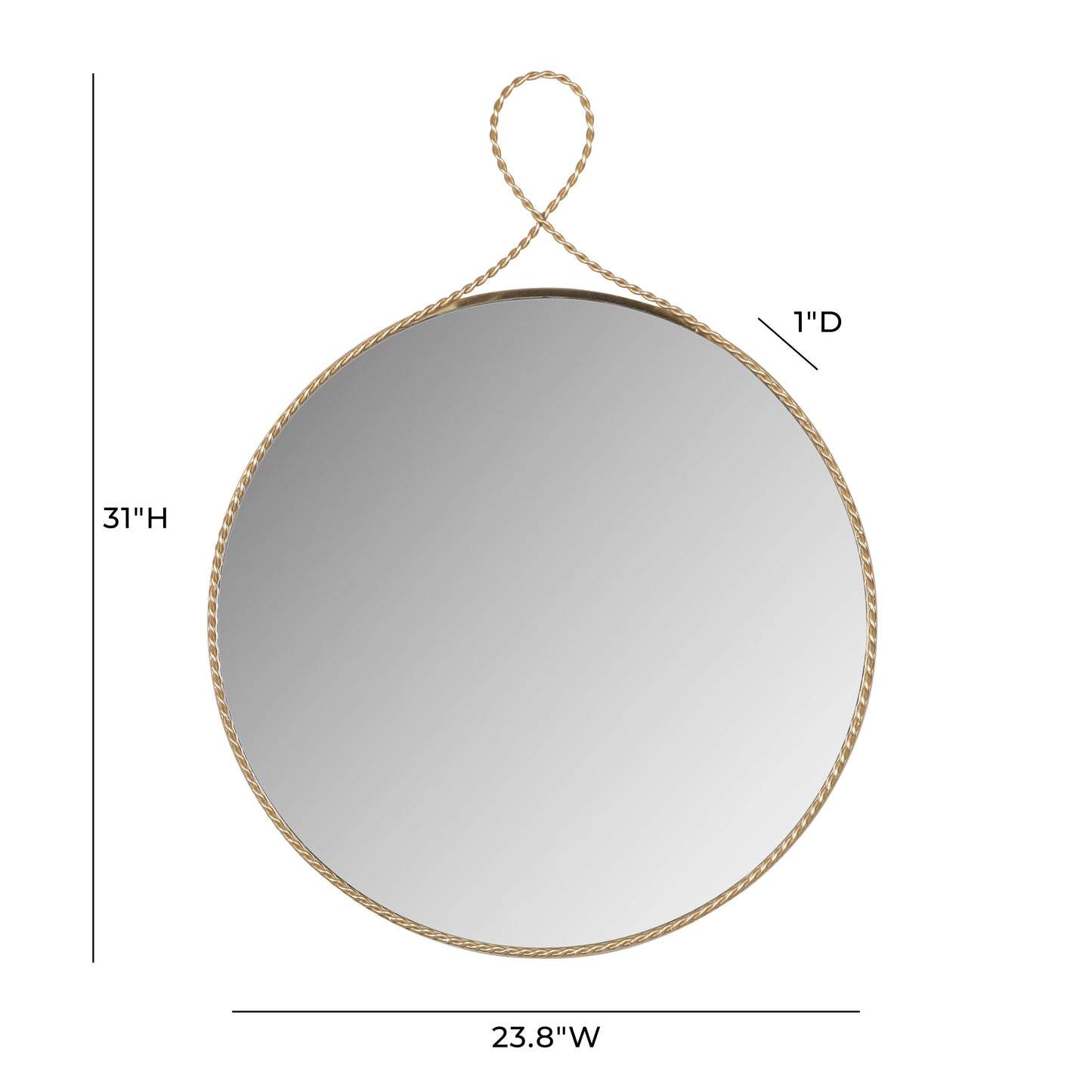 manu braided brass round wall mirror