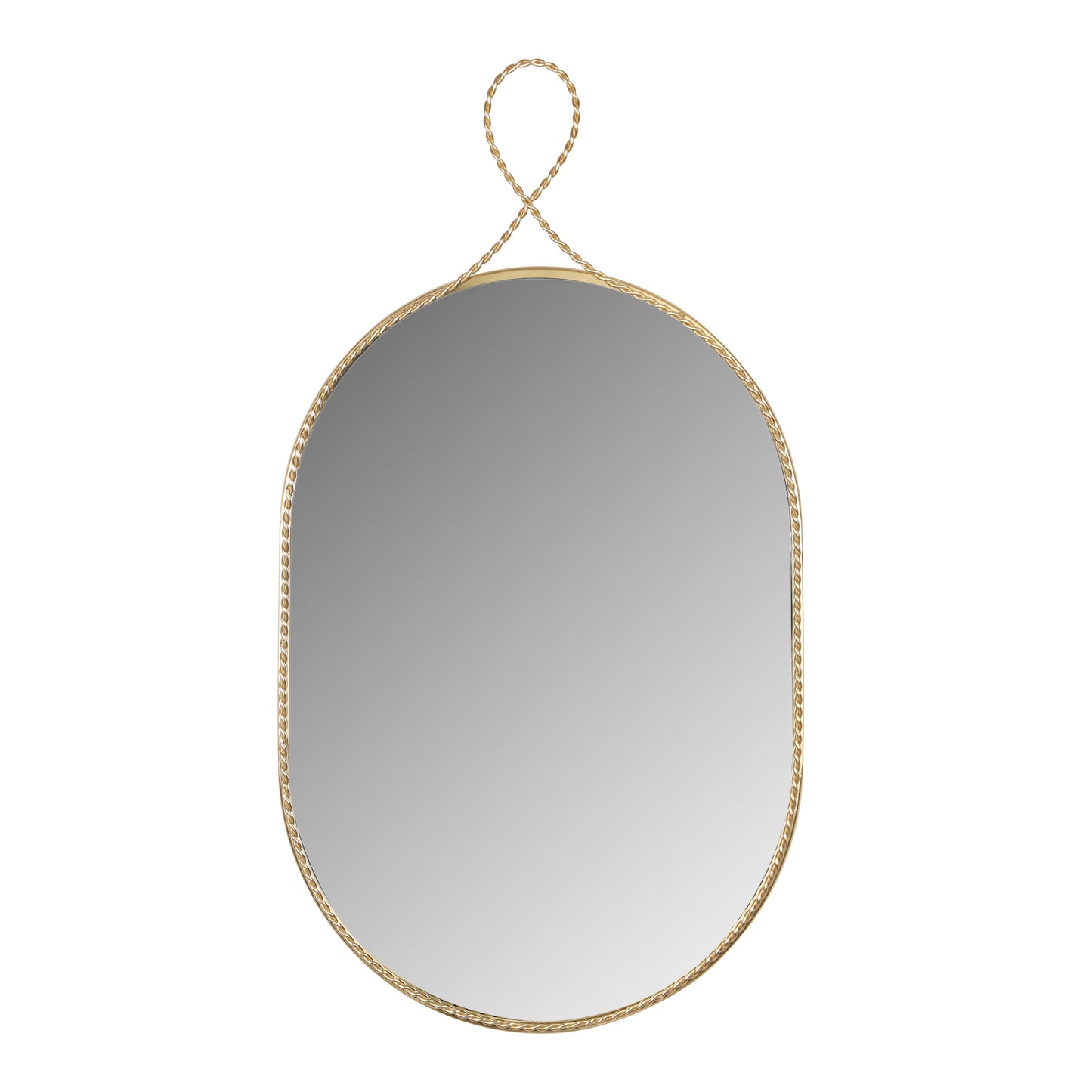 manu braided brass oval wall mirror