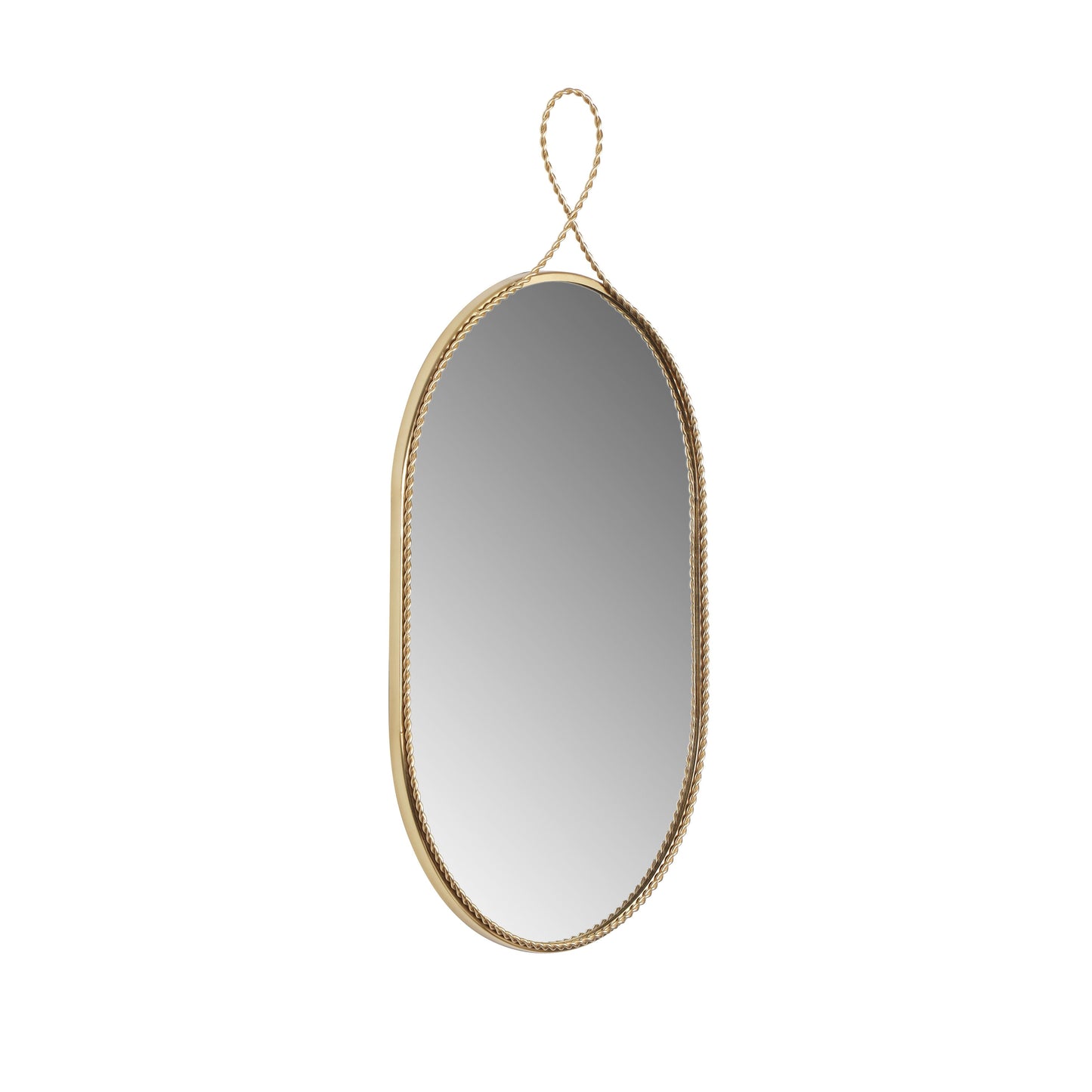 manu braided brass oval wall mirror