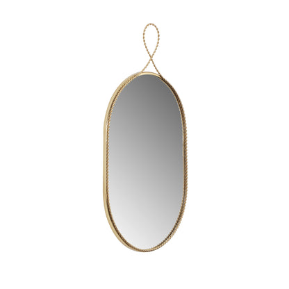 Manu Braided Brass Oval Wall Mirror