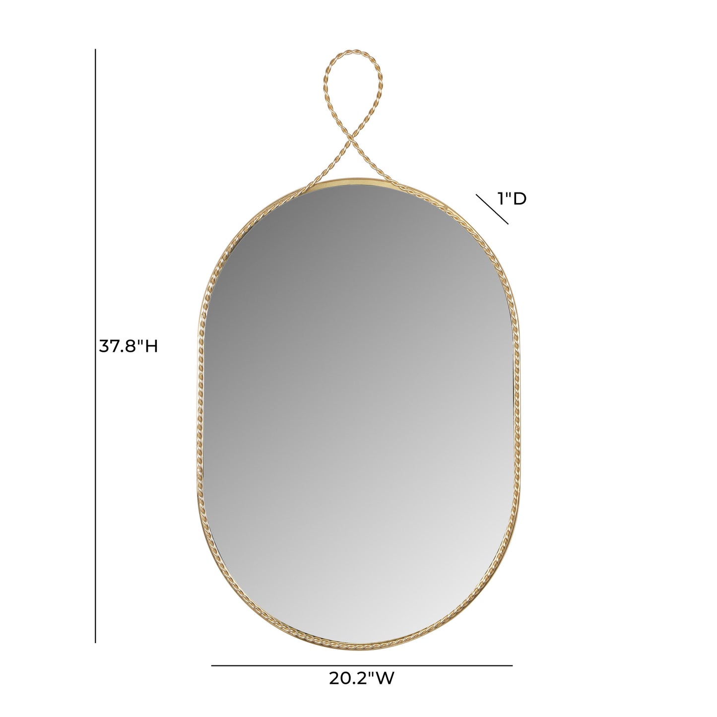 manu braided brass oval wall mirror