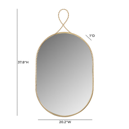 Manu Braided Brass Oval Wall Mirror