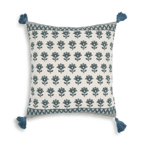 Estelle Capri 20" Printed Cotton Tassel Throw Pillow Cover - image 5
