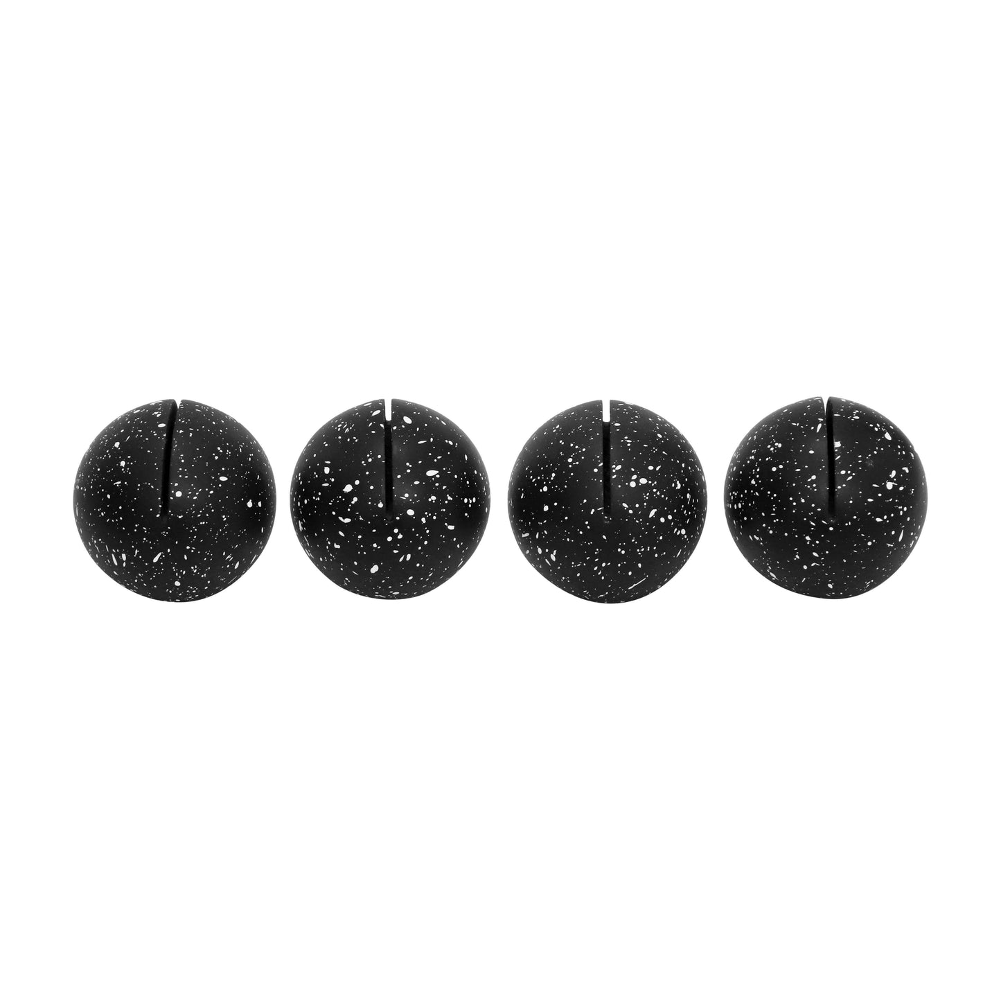 manu speckled black round card holder - set of 4