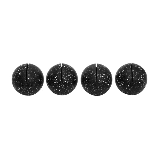 Manu Speckled Black Round Card Holder - Set of 4