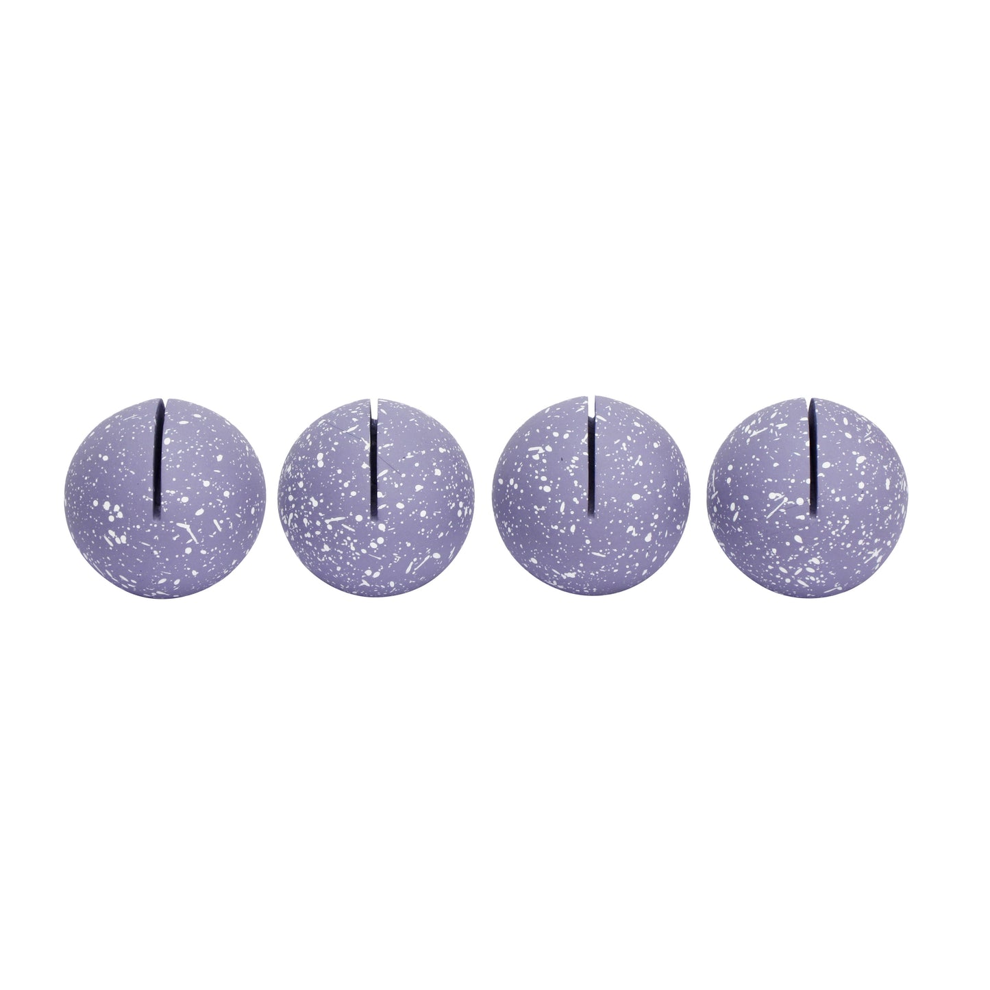 manu speckled purple round card holder - set of 4