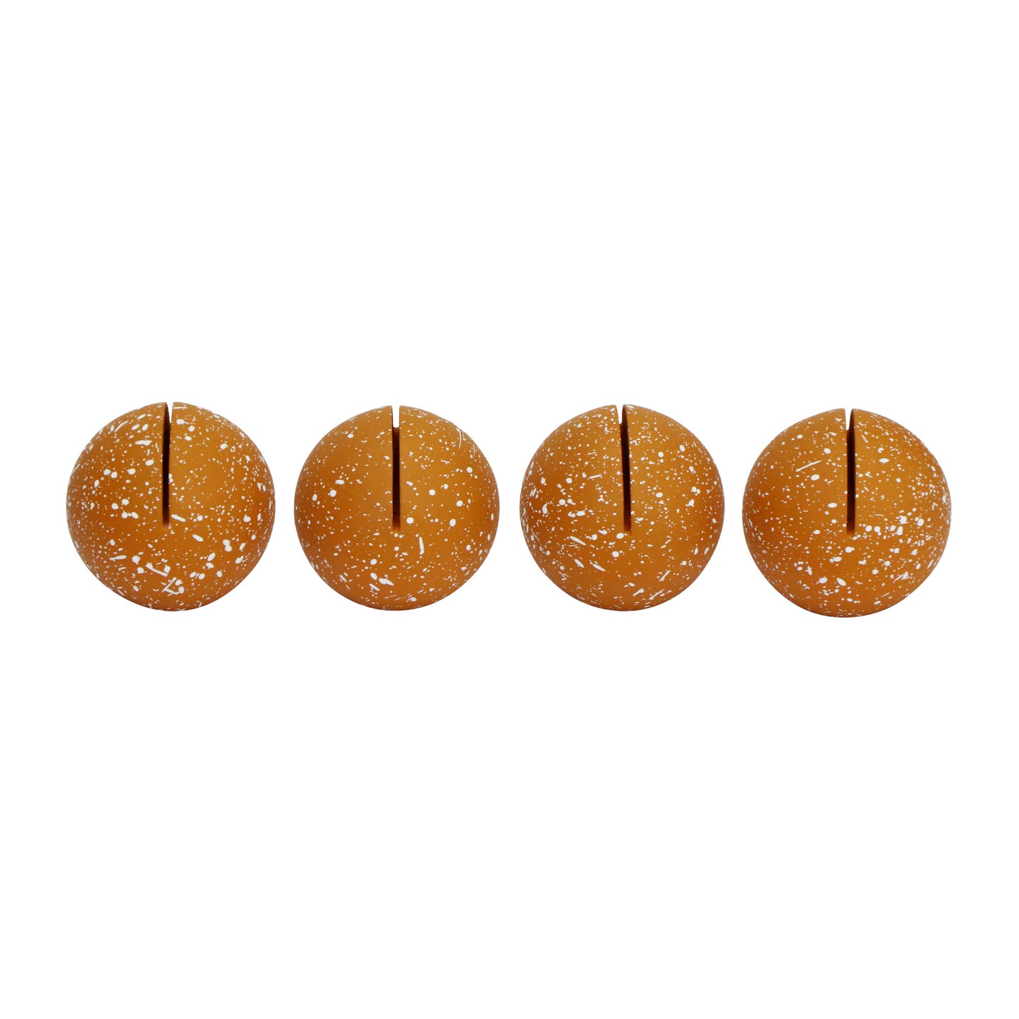 manu speckled terracotta round card holder - set of 4