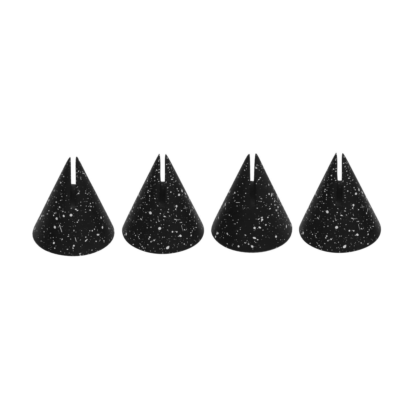 manu speckled black cone card holder - set of 4