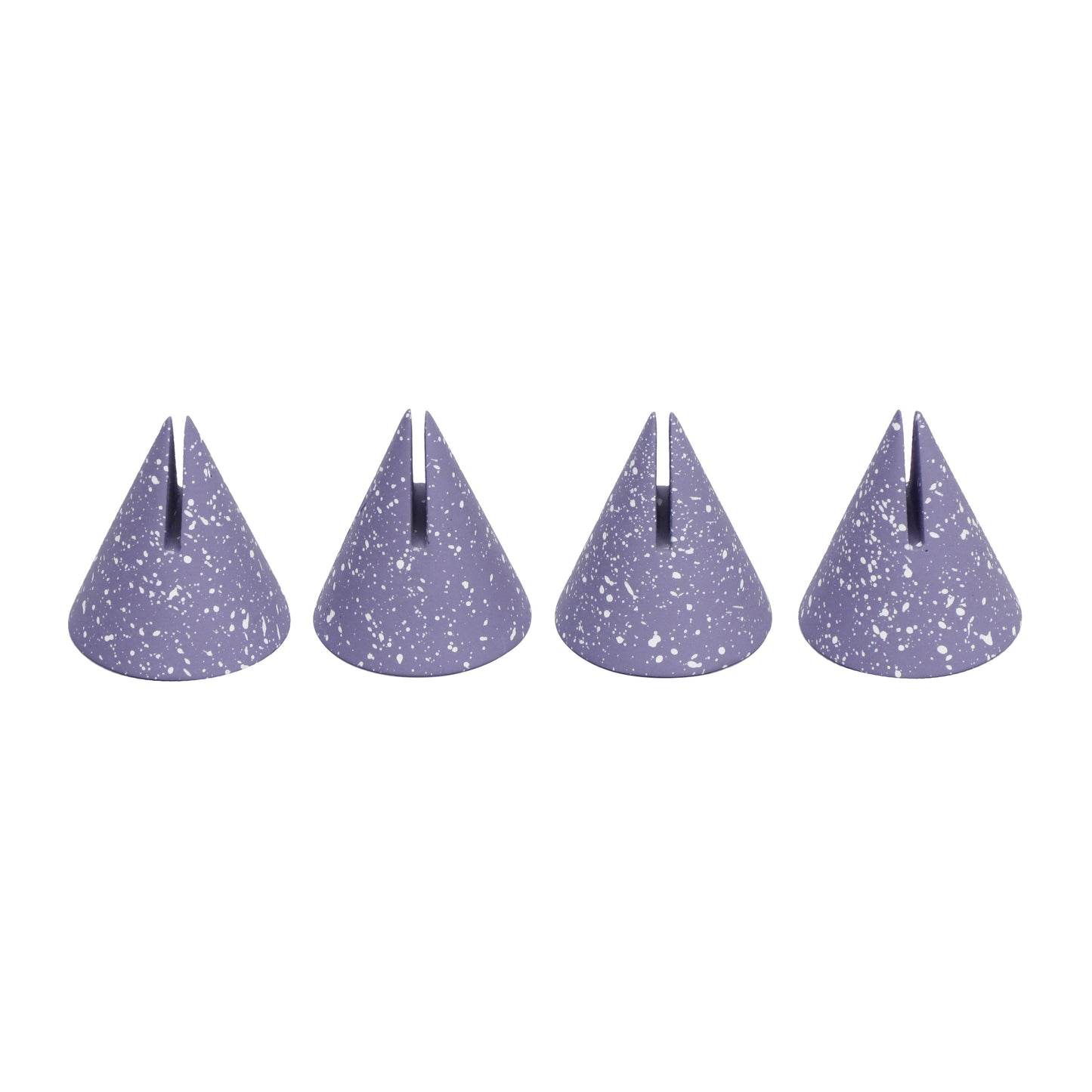 manu speckled purple cone card holder - set of 4