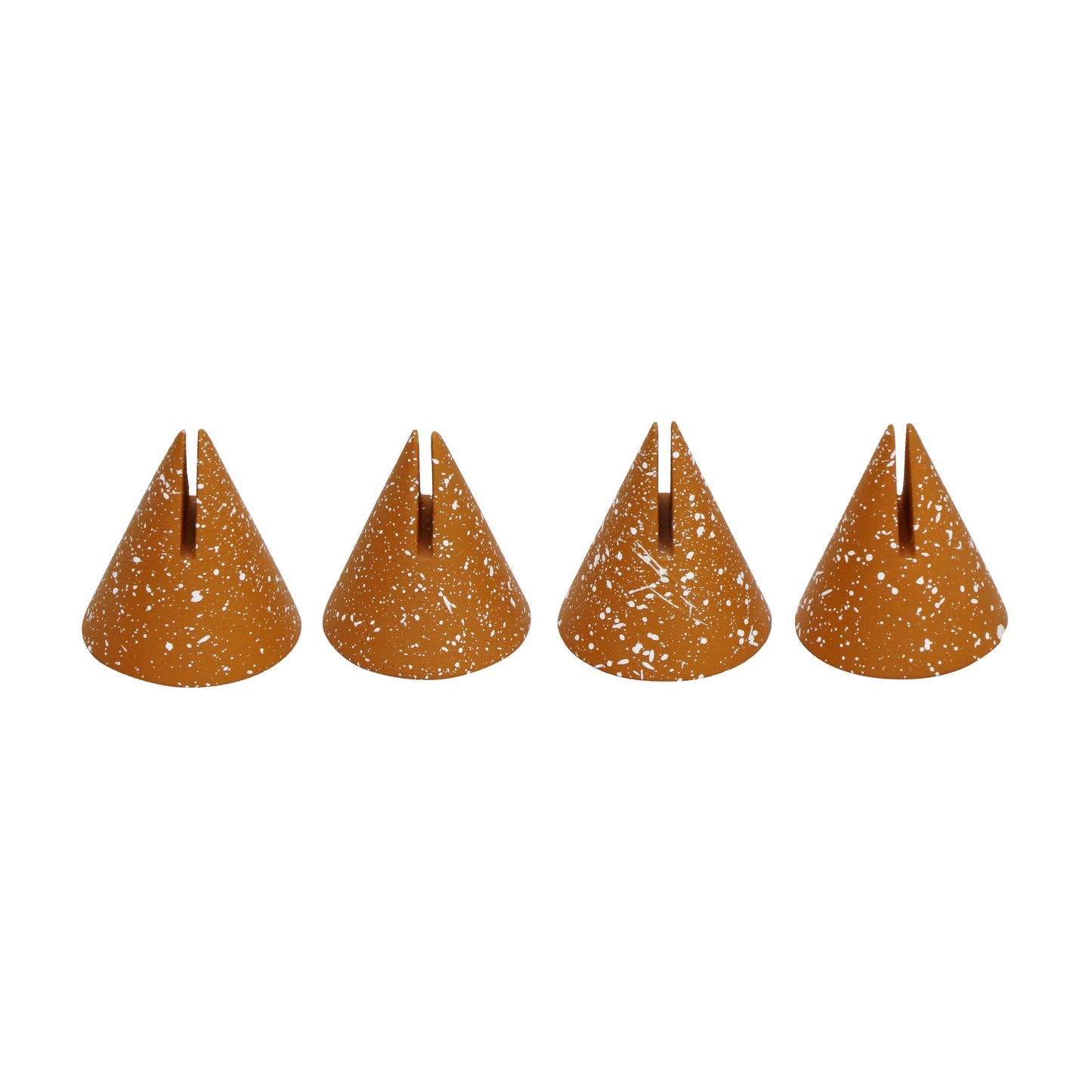 manu speckled terracotta cone card holder - set of 4