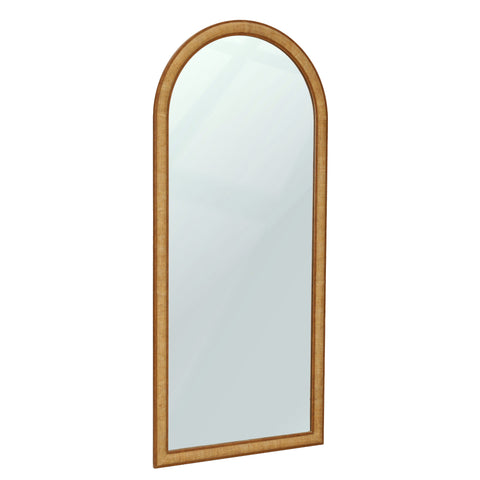 Ines Bellamy 72" Natural Raffia Contract-Grade Floor Mirror - image 3