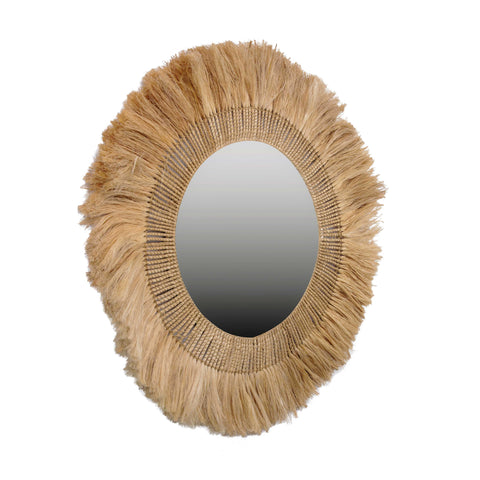 Solene Marais 35" Natural Abaca Wall Mirror - image 4