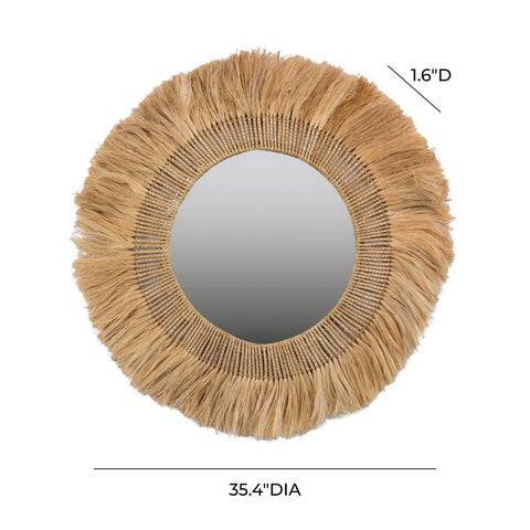 Solene Marais 35" Natural Abaca Wall Mirror - image 7