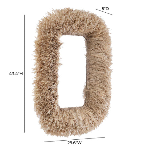 Delphine Ravenna 29.6"x43.4" Natural Sisal Rectangular Wall Mirror - image 5