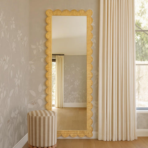 Isabelle Beaumont 29.1"X75" Long Natural Rattan Wall Mirror - image 2