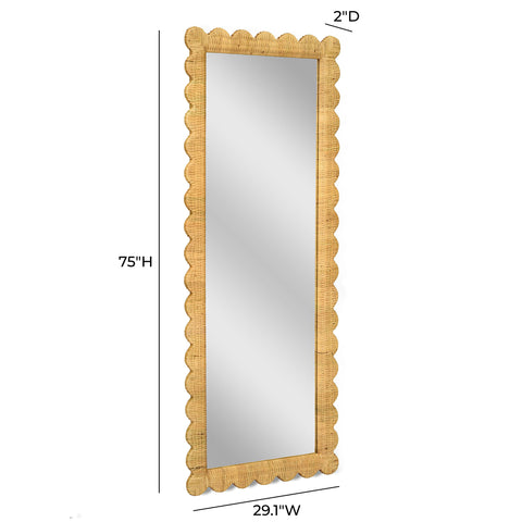 Isabelle Beaumont 29.1"X75" Long Natural Rattan Wall Mirror - image 7