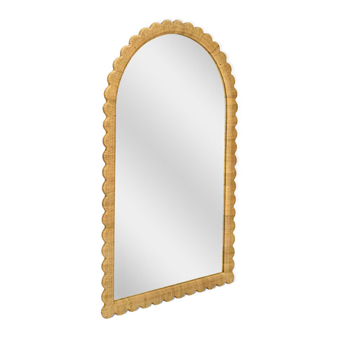 Isabelle Beaumont 48"X79" Jumbo Natural Rattan Arched Wall Mirror - image 3