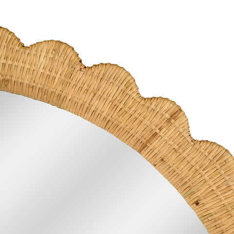 Isabelle Beaumont 48"X79" Jumbo Natural Rattan Arched Wall Mirror - image 5