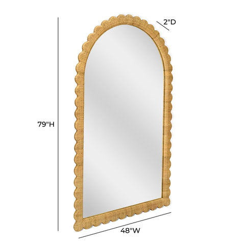Isabelle Beaumont 48"X79" Jumbo Natural Rattan Arched Wall Mirror - image 7