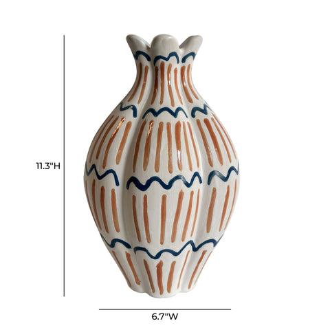 Celeste Chantilly Ceramic Roman Coral Vase - image 4