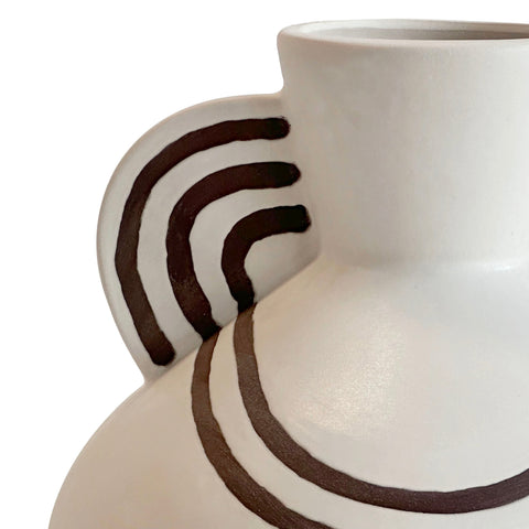Celeste Chantilly Ceramic Line Art Wide-Bodied Vase - image 3