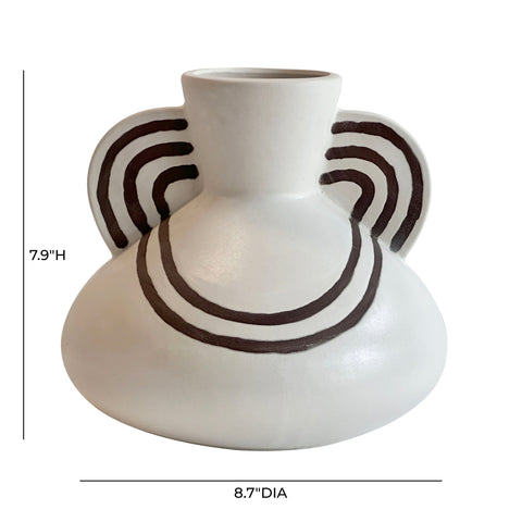 Celeste Chantilly Ceramic Line Art Wide-Bodied Vase - image 4