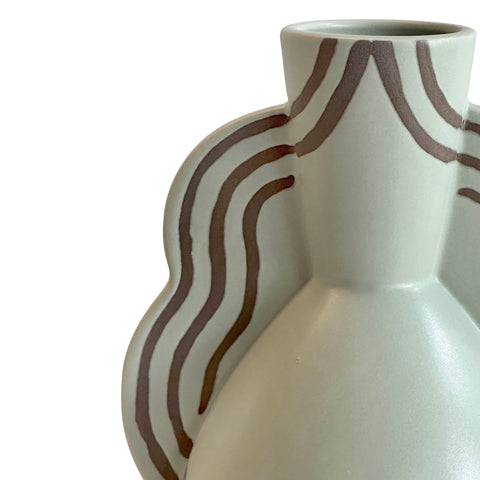 Celeste Chantilly Ceramic Line Art Wavy Vase - image 2