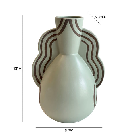 Celeste Chantilly Ceramic Line Art Wavy Vase - image 3