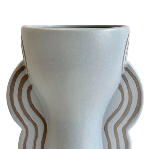 Celeste Chantilly Ceramic Line Art Goblet Vase - image 3
