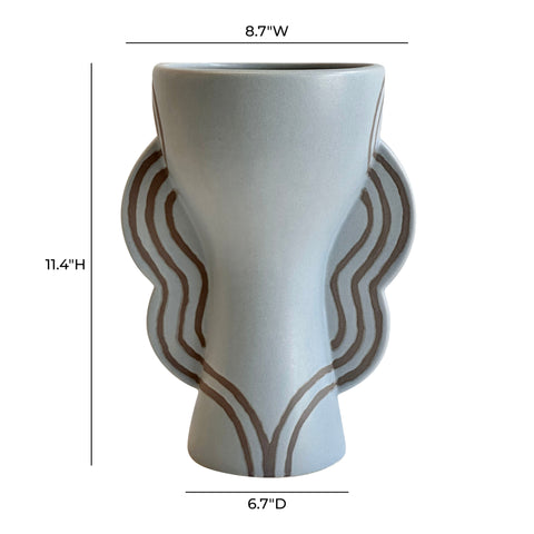 Celeste Chantilly Ceramic Line Art Goblet Vase - image 4