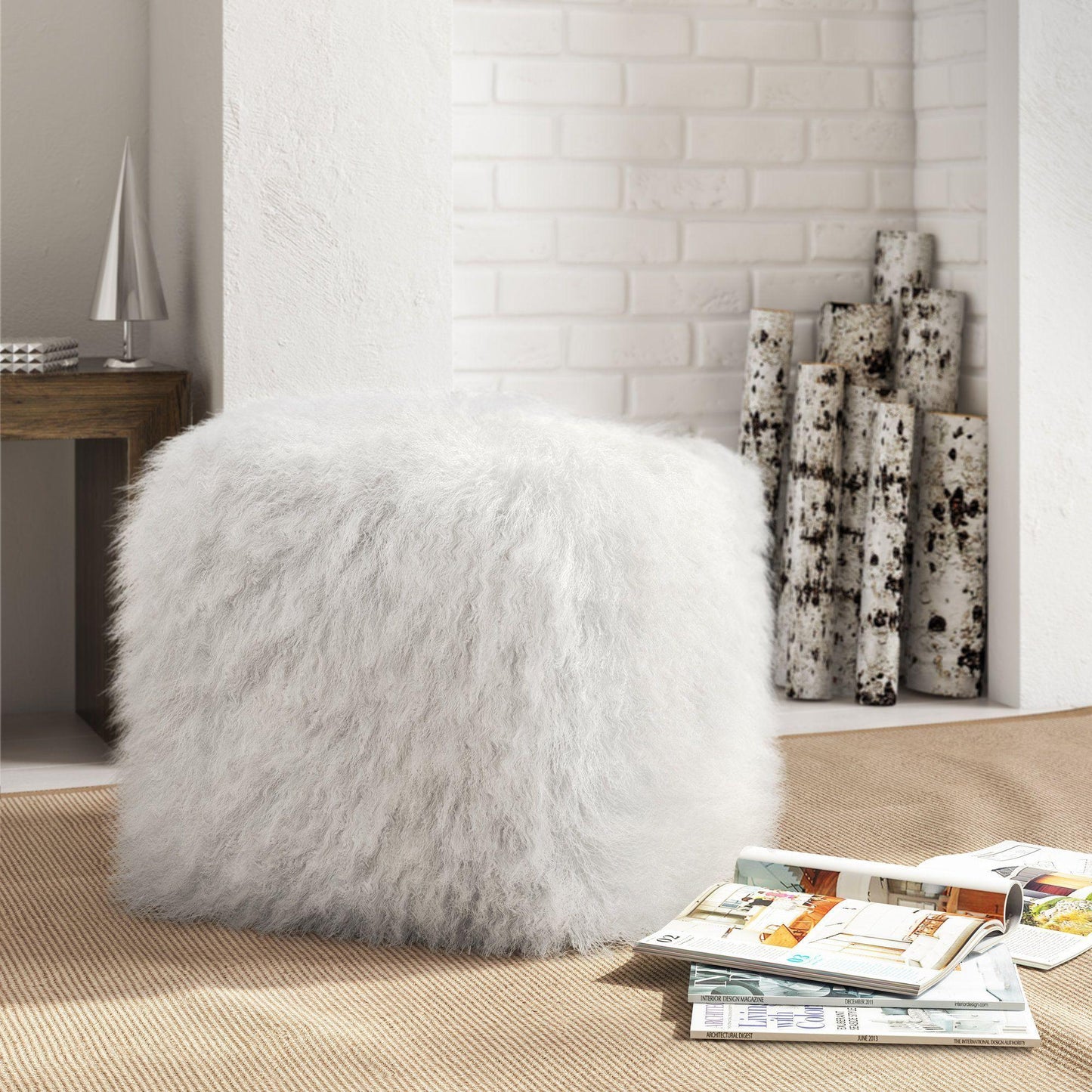 morse sheep white pouf